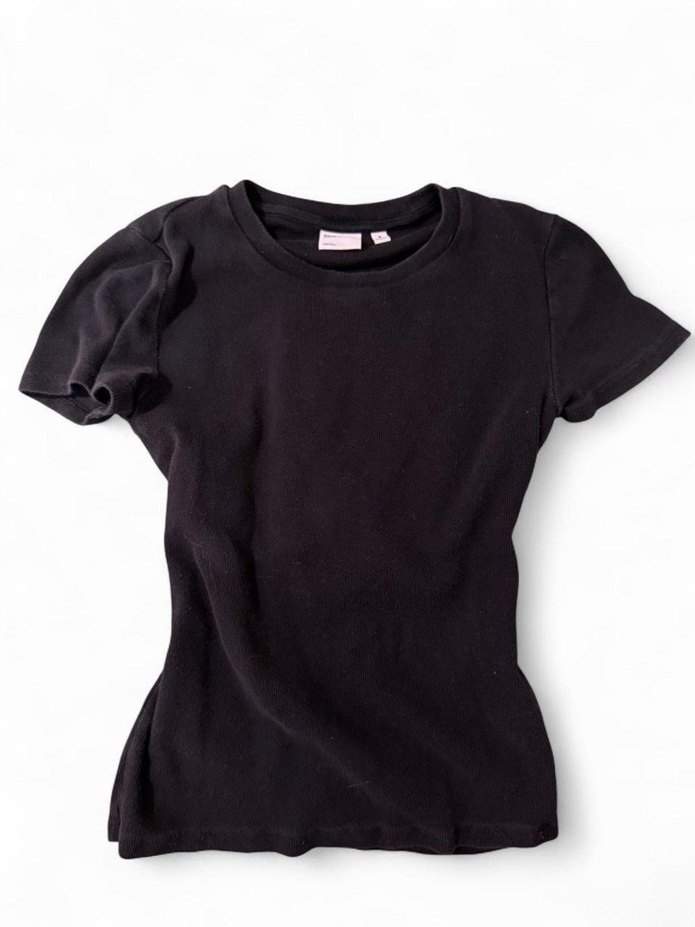 Aritzia TNA Homestretch Cotton Black Crewneck Tee